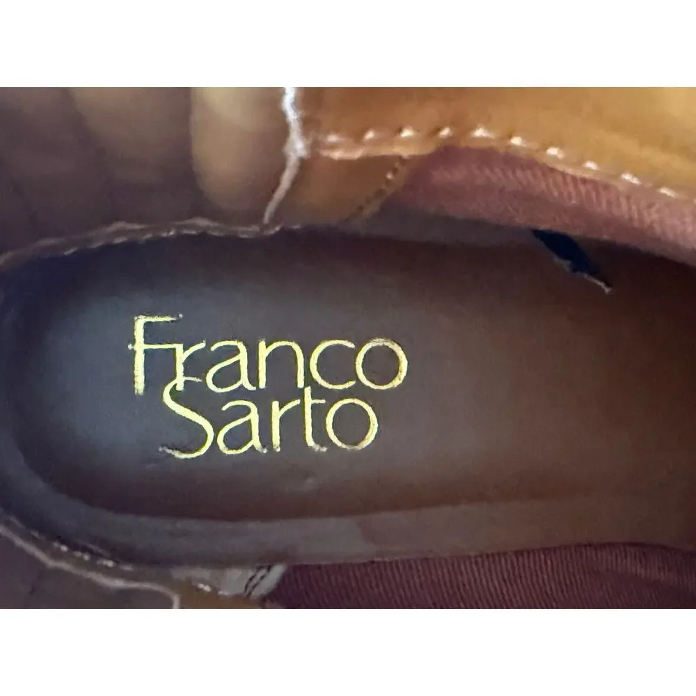 Franco Sarto Women's 8.5  Hawk Boot Tan Wiskey Suede Bootie Back Zip Shoe - Picture 2 of 11